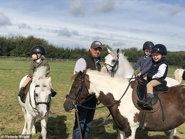 The mental health campaigner encouraged anyone experiencing what Matthew (pictured horse riding with children) was going through - or worried about a loved one - to speak out.