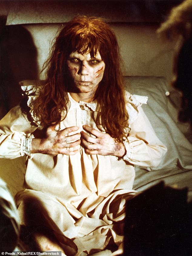 Horror films provide a safe way for people to explore fear, because in films the objects of fear are more simplistic than in real life.  Pictured is a scene from The Exorcist