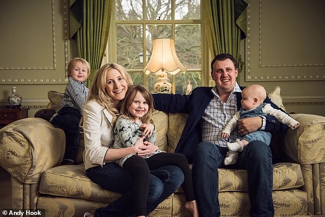 Victoria Wright, 36, from Nottingham, founded Riders Minds – a mental health charity – with her late partner Matthew.  The couple photographed with their three children
